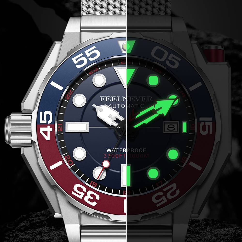 Two watches side by side with different color schemes and designs.