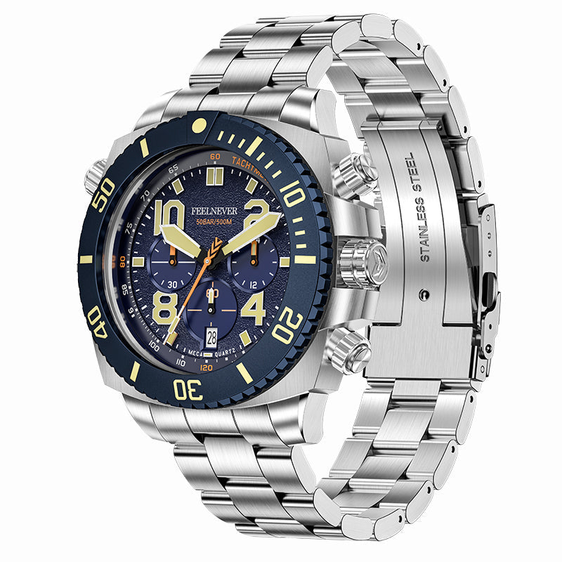 Chronograph Dive Watch — AbyssForce 500M Meca-Quartz (Seiko VK63)
