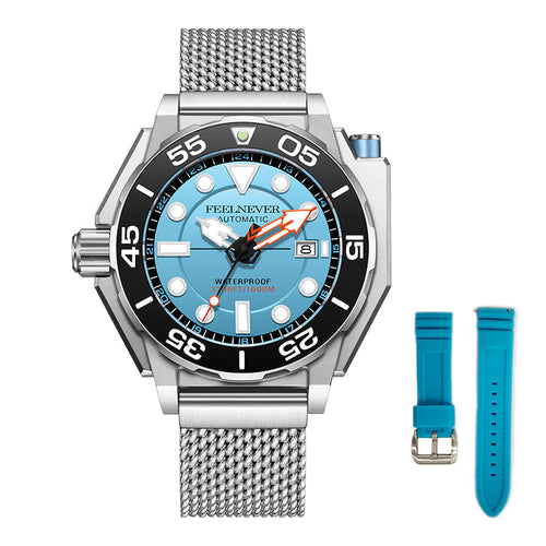 AbyssPro 1000M NH35 automatic dive watch, mineral crystal - blue