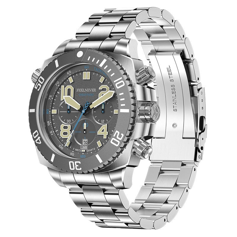 Chronograph Dive Watch — AbyssForce 500M Meca-Quartz (Seiko VK63)