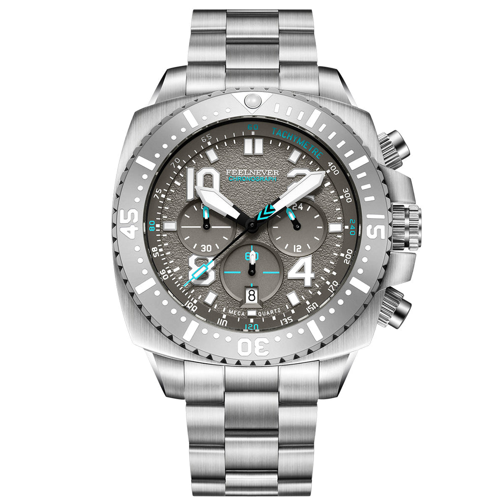 AbyssStorm 100M Dive Chronograph Watch Japanese Quartz Sapphire Crystal 46mm