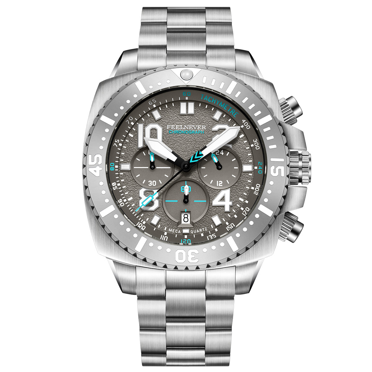 AbyssStorm 100M Dive Chronograph Watch Japanese Quartz Sapphire Crystal 46mm