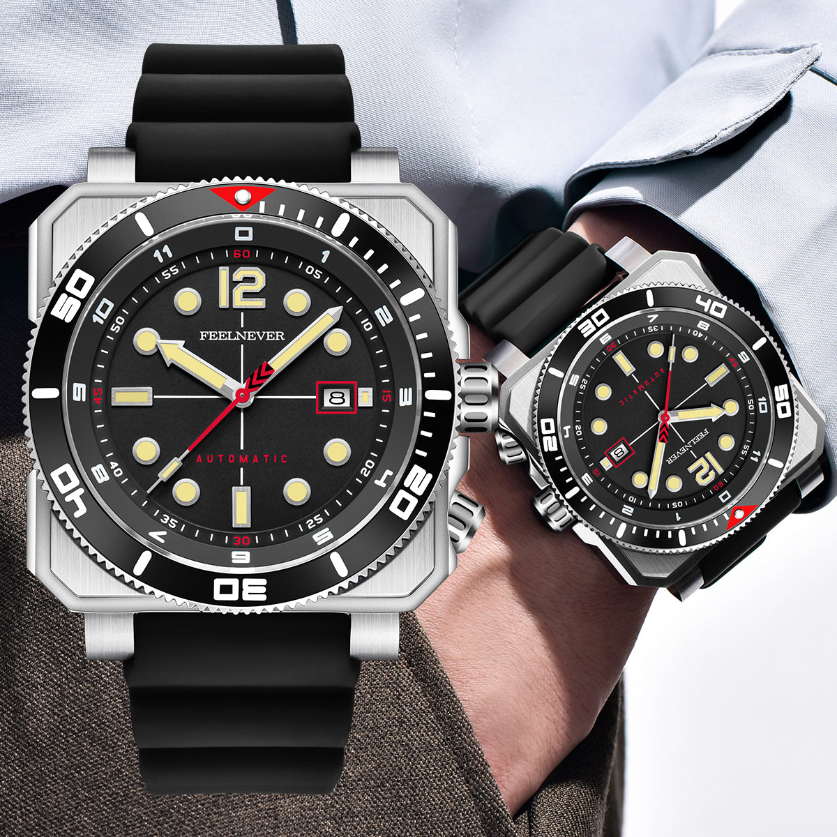 AbyssRift 100M Automatic Dive Watch 49mm Miyota 8215 Sapphire Crystal
