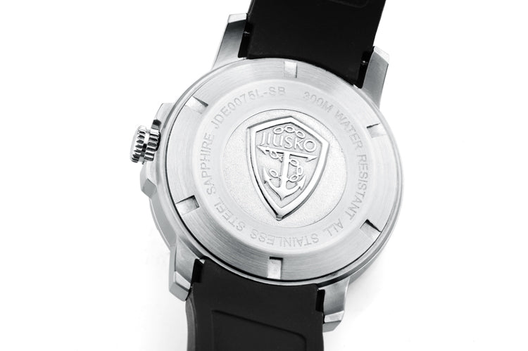 Gallery — caseback	TitanPro 300M titanium caseback with engraved shield