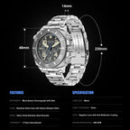 Side profile: AbyssForce 500M screw-down chronograph pushers and crown side profile 