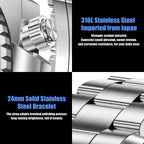 Bracelet: AbyssForce solid 316L stainless steel bracelet with signed folding safety clasp