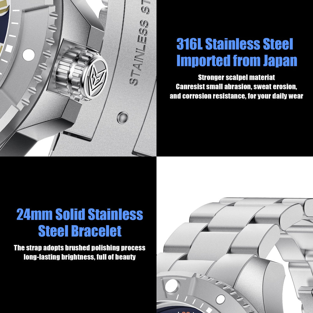 AbyssHeritage 500M Heavy Duty Mechanical Dive Watch Sapphire Crystal & 316L Steel