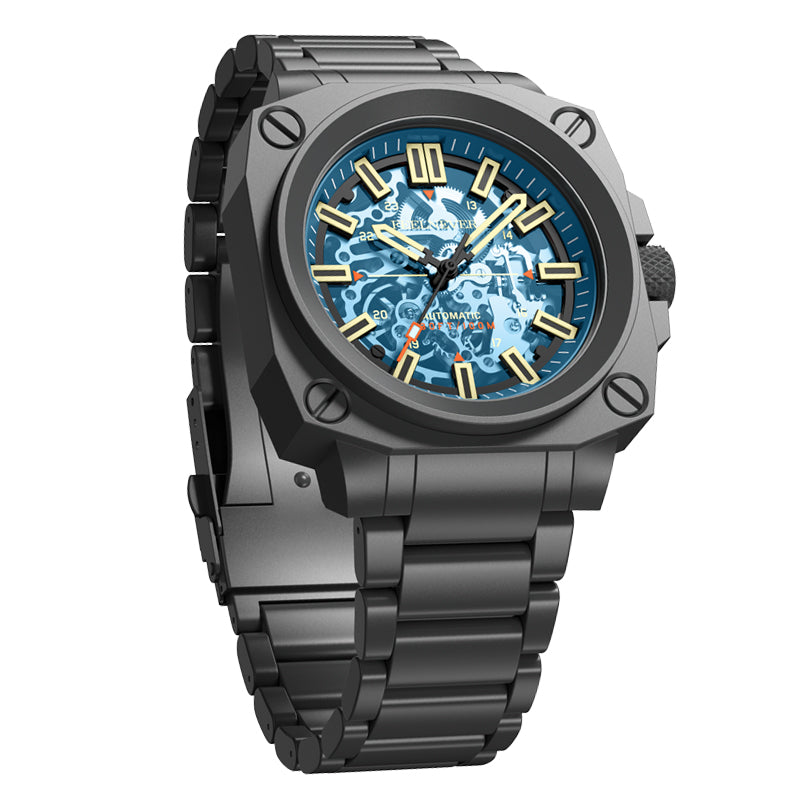 AbyssMech Skeleton Automatic — Sapphire Crystal, 46mm Steel
