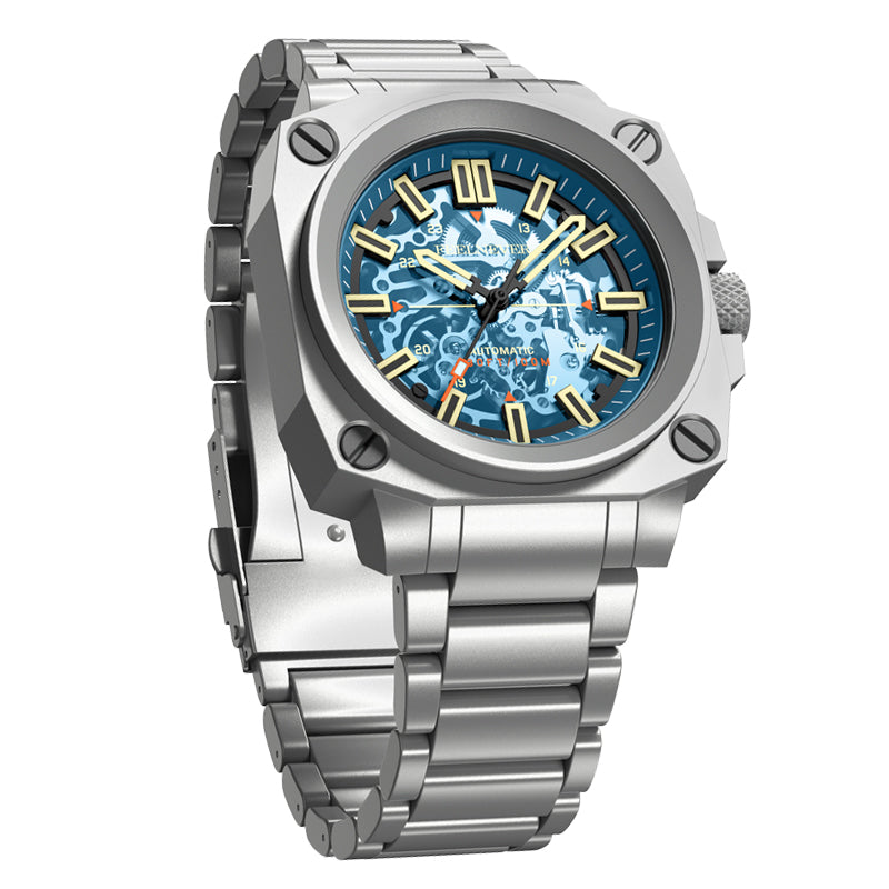 AbyssMech Skeleton Automatic — Sapphire Crystal, 46mm Steel