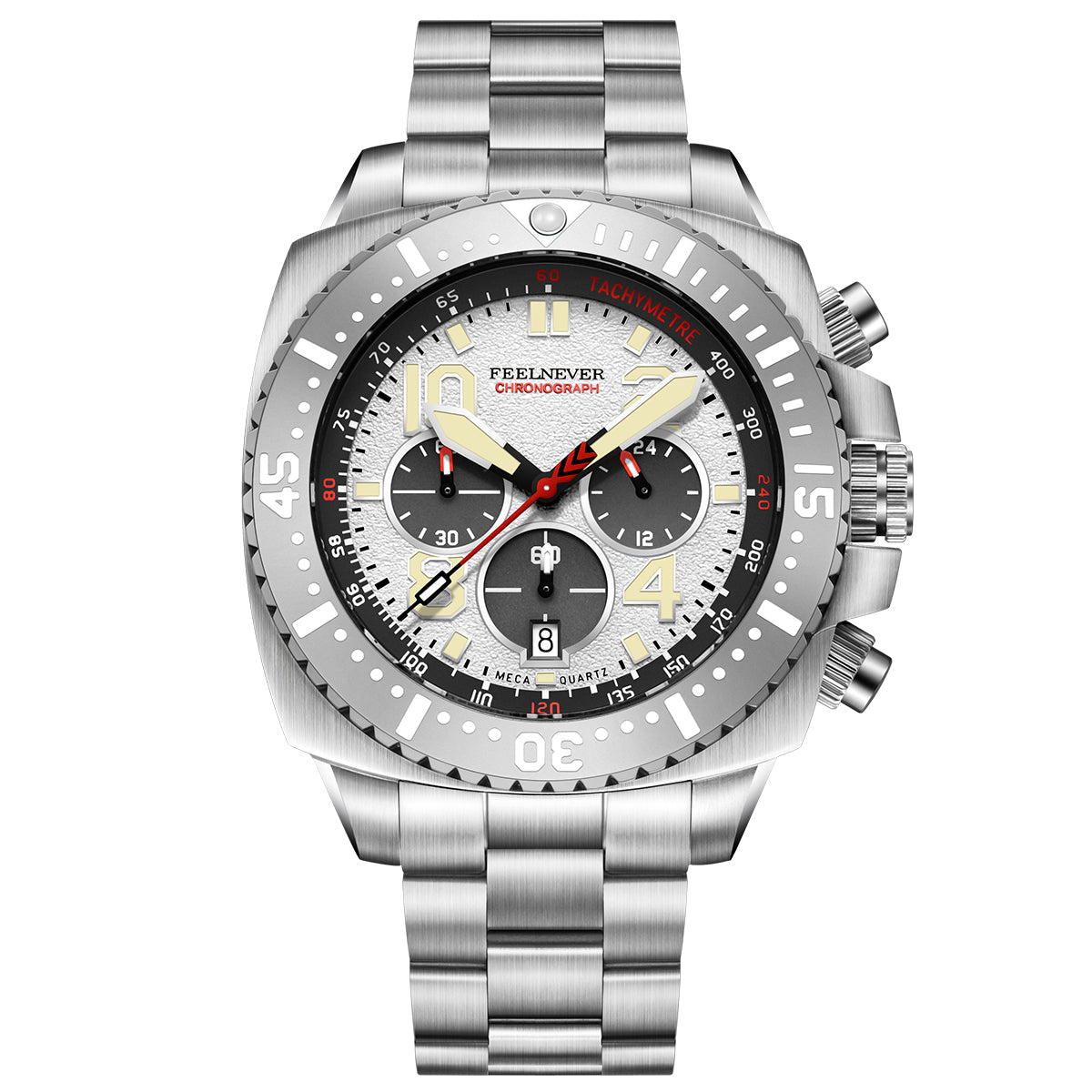 AbyssStorm 100M Dive Chronograph Watch Japanese Quartz Sapphire Crystal 46mm